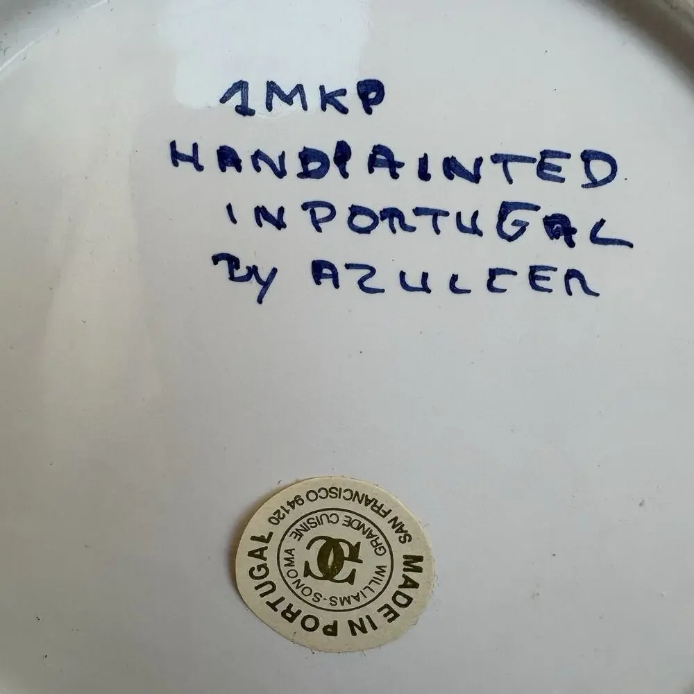 Williams Sonoma Portugal Hand Painted Salad Plates Set Of 4 Azulcer 8”